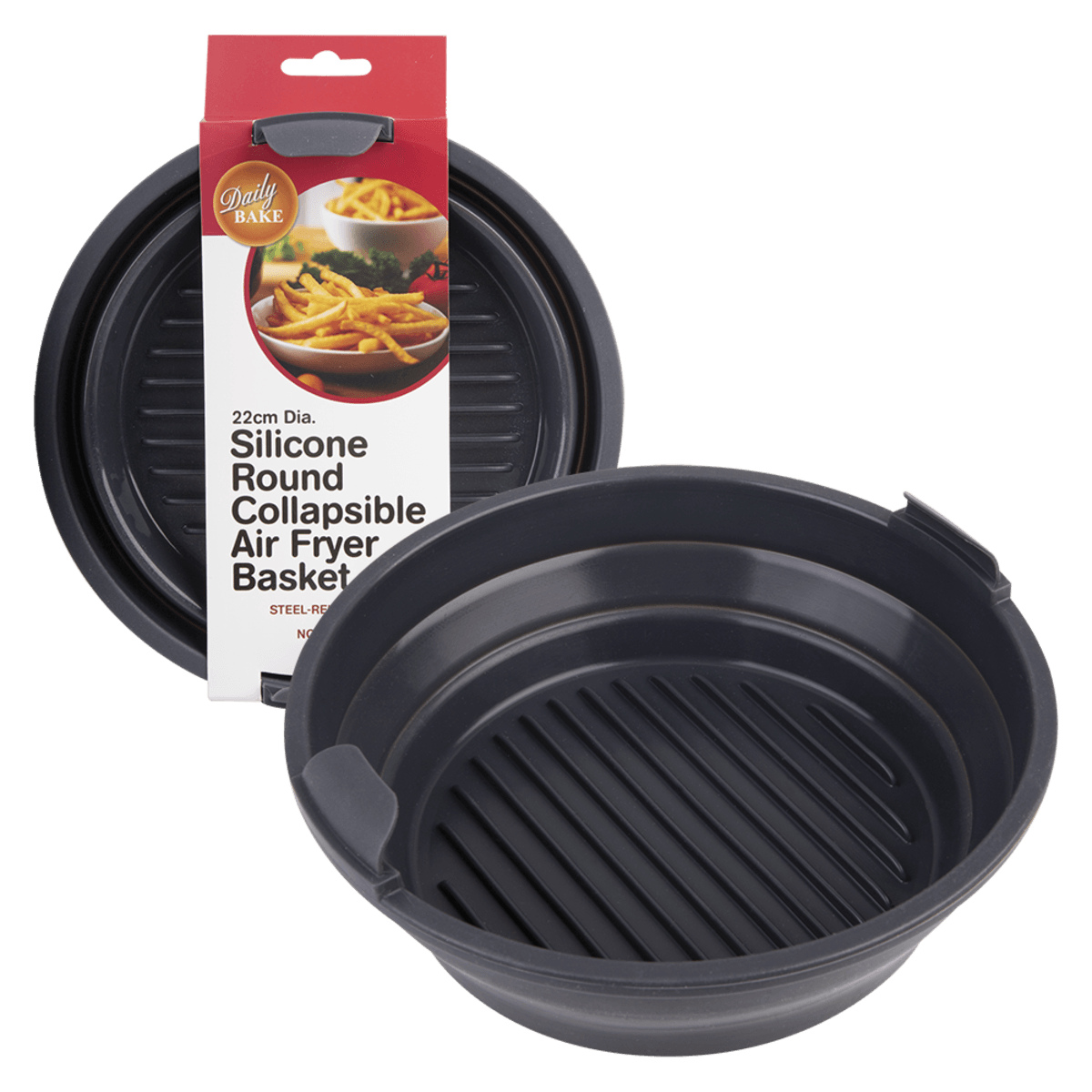 Daily Bake Silicone Round Collapsible Air Fryer Basket