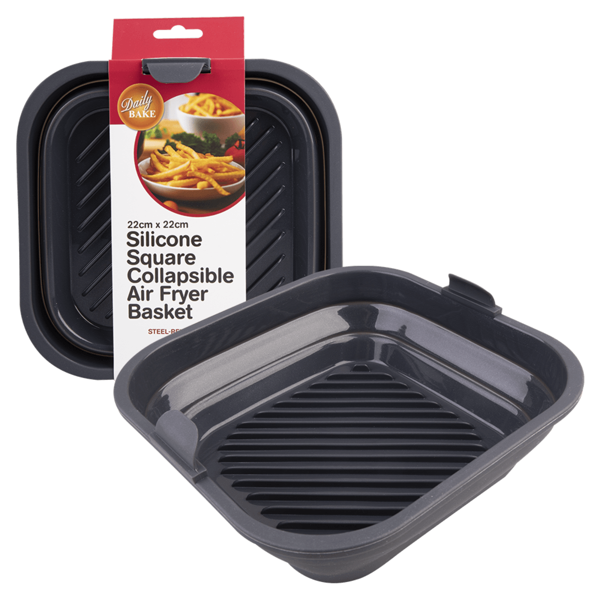 Daily Bake Silicone Square Collapsible Air Fryer Basket