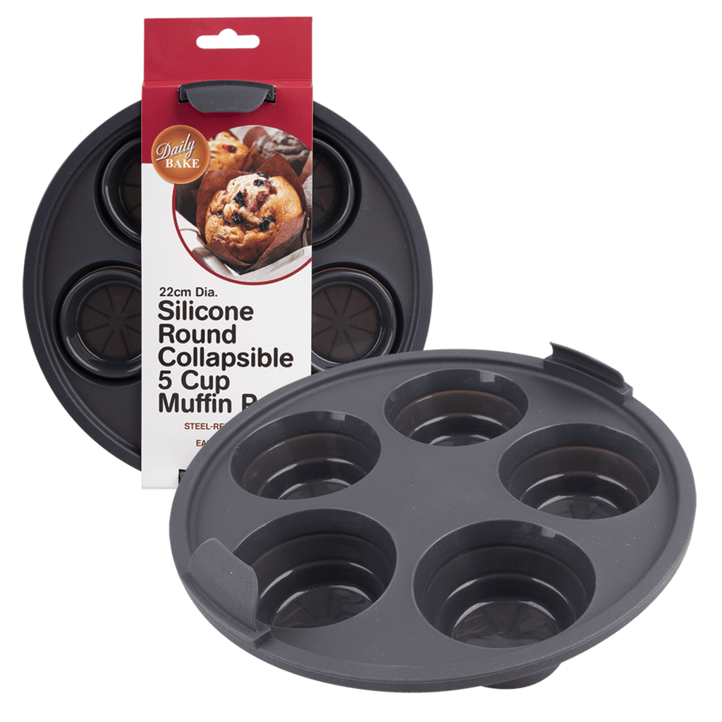 Daily Bake Silicone Round Collapsible Muffin Air Fryer Pan