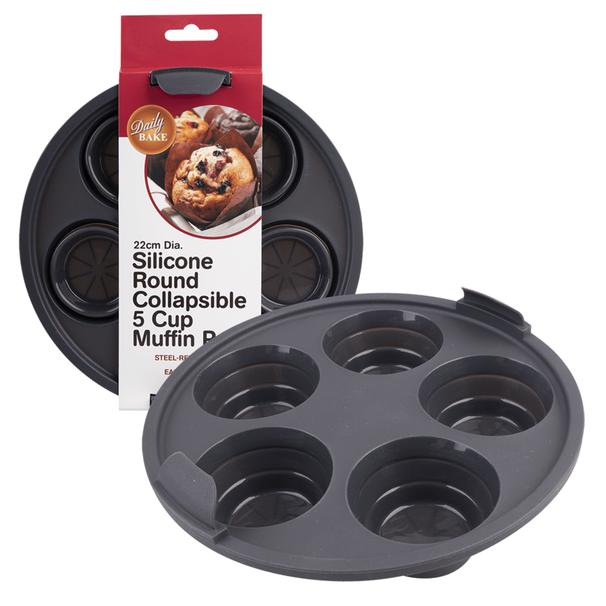 Daily Bake Silicone Round Collapsible Muffin Air Fryer Pan
