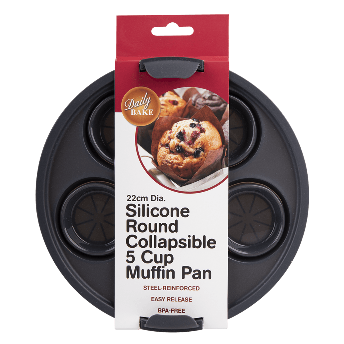 Daily Bake Silicone Round Collapsible Muffin Air Fryer Pan