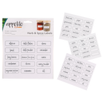 Appetito herb and spice labels, printed white label sheets shown with the pack and small spice jars