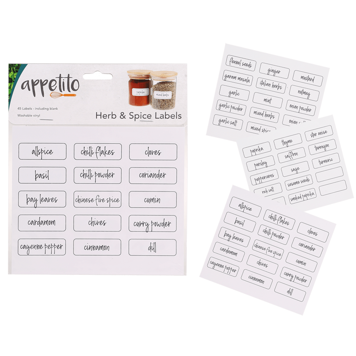 Appetito Herb & Spice Labels