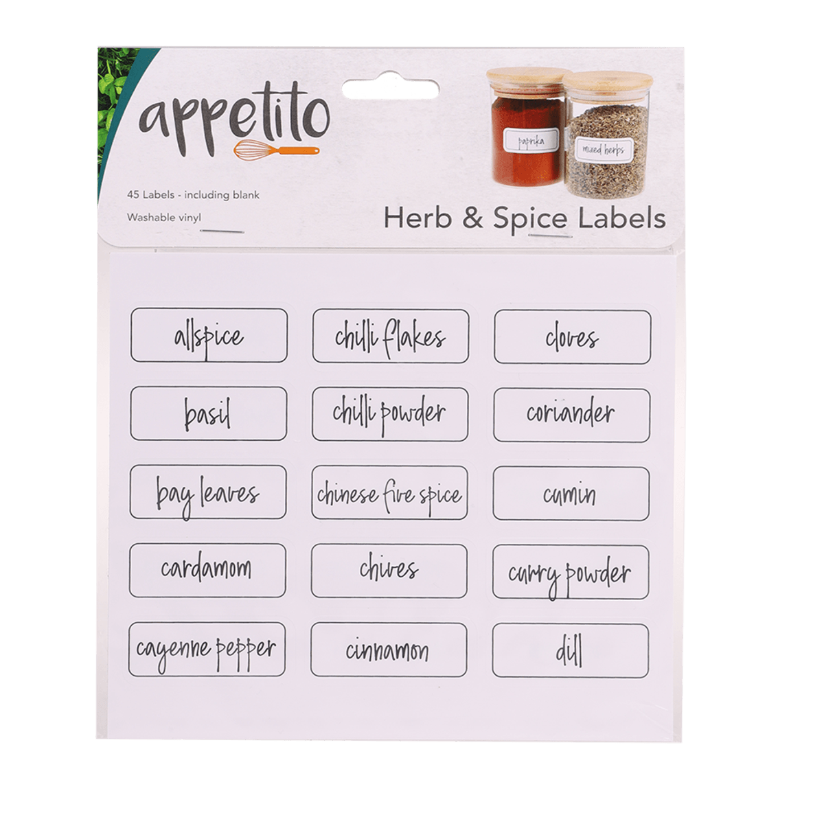 Appetito Herb & Spice Labels