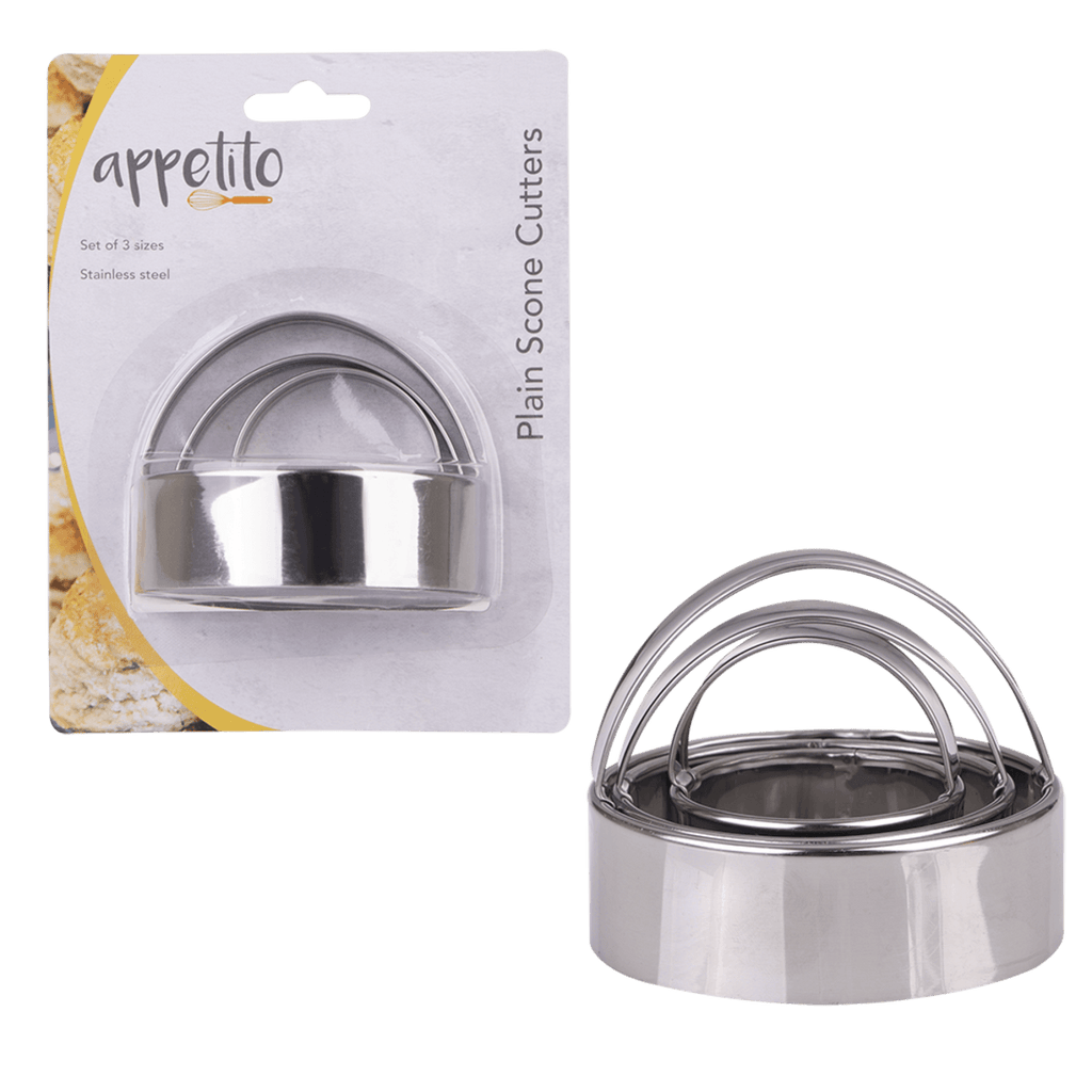 Appetito Stainless Steel Plain Scone Cutters Set