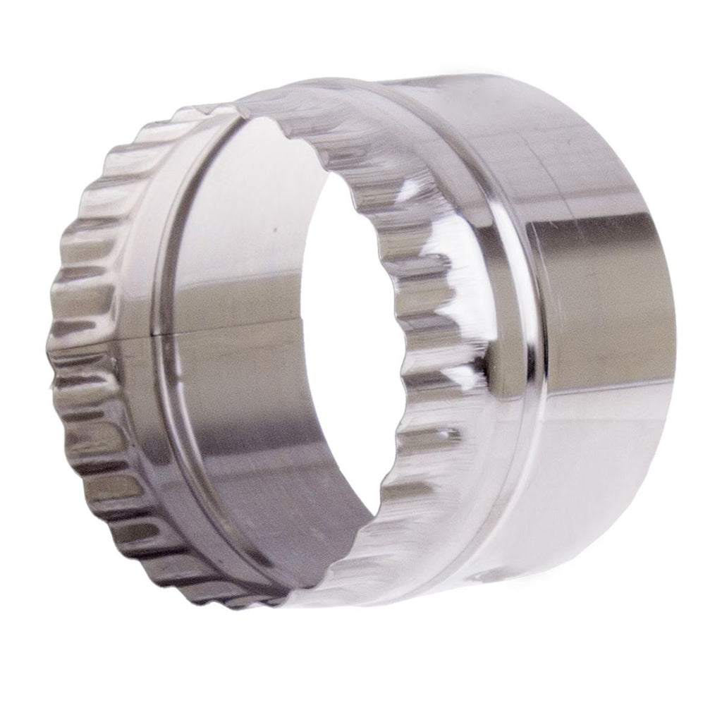 Appetito two-way cutter, a stainless steel ring with a fluted and a plain edge