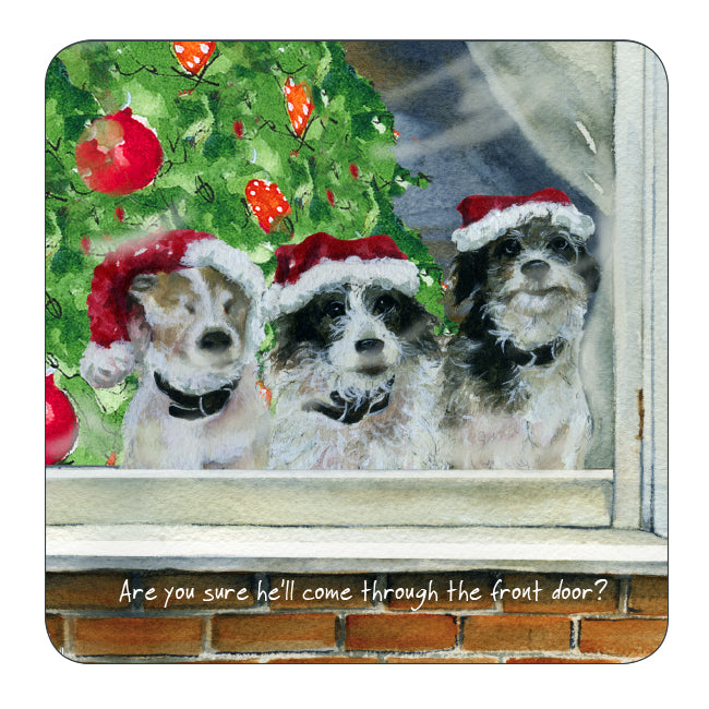 The Little Dog Laughed Christmas Coaster