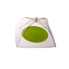 Appetito nylon net food cover, a pop-up mesh umbrella cover over a green plate