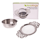 Teaology Vintage Tea Strainer with Drip Bowl