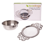 Teaology Vintage Tea Strainer with Drip Bowl