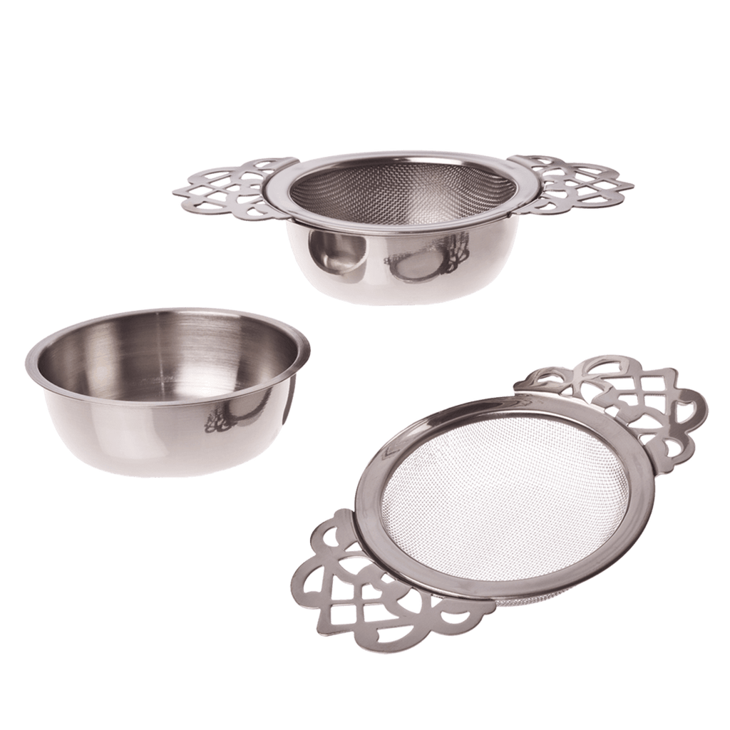 Teaology Vintage Tea Strainer with Drip Bowl