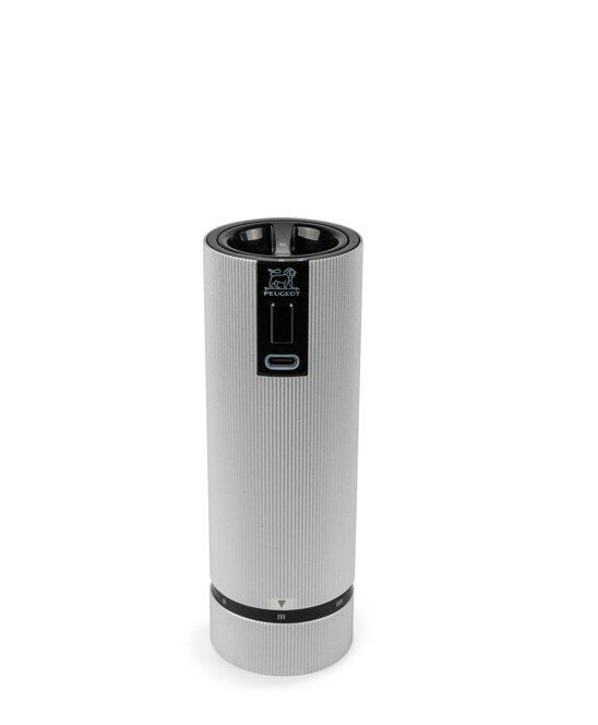 Peugeot Line electric u'Select salt mill in ribbed aluminium