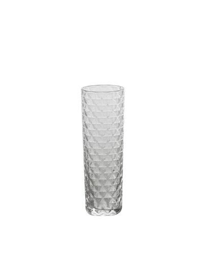 Zafferano Veneziano mixology shot glass, a tall slim glass with a diamond pattern