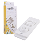 Appetito 2-in-1 egg cutter and slicer in white, shown beside its box