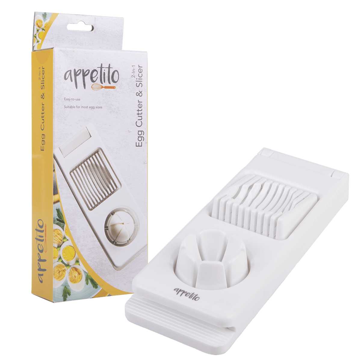 Appetito 2-In-1 Egg Cutter & Slicer - White