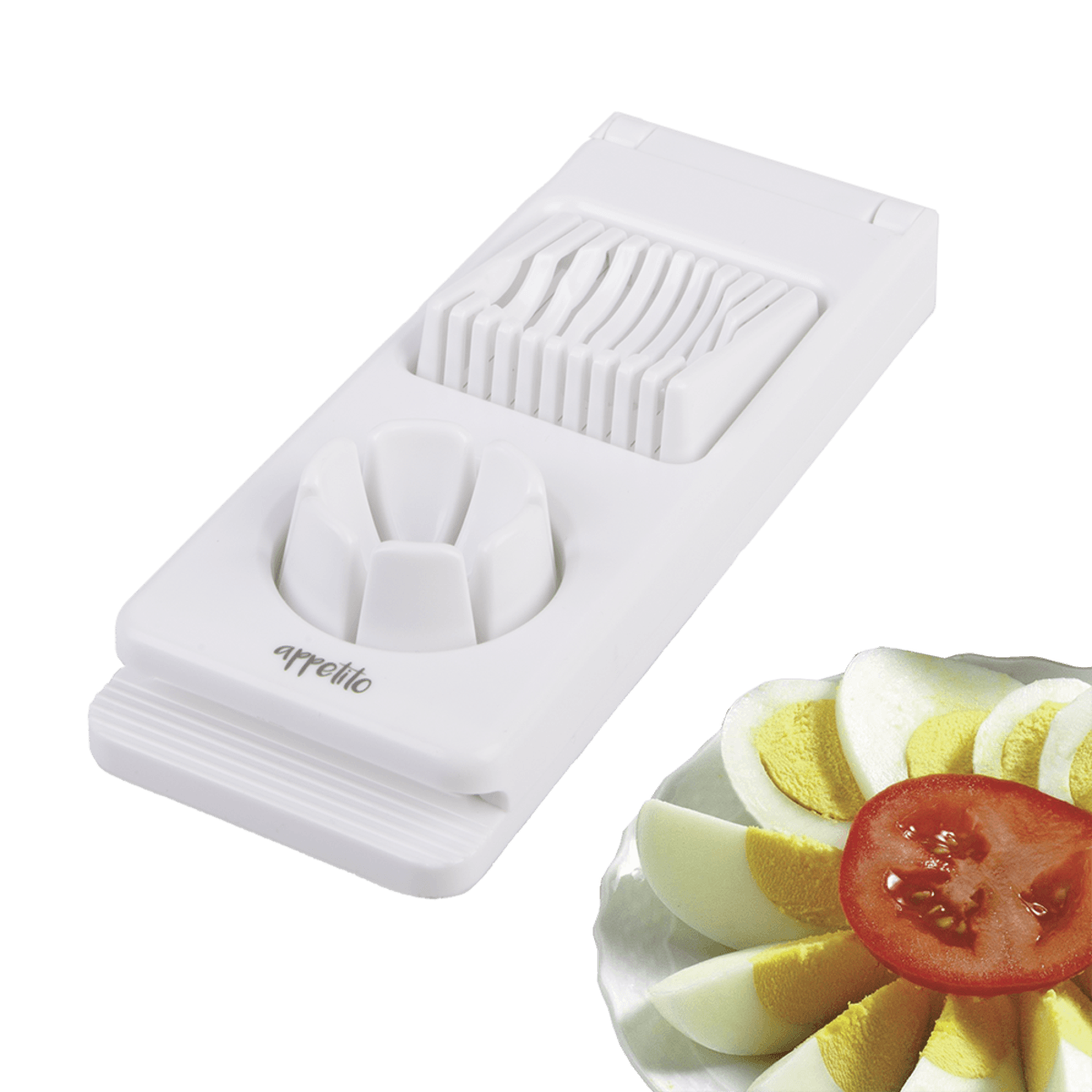 Appetito 2-In-1 Egg Cutter & Slicer - White