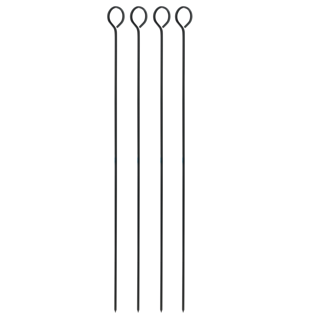 Appetito non-stick BBQ skewers, a set of four long black skewers with loop handles