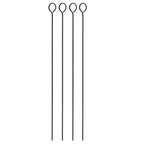 Appetito non-stick BBQ skewers, a set of four long black skewers with loop handles