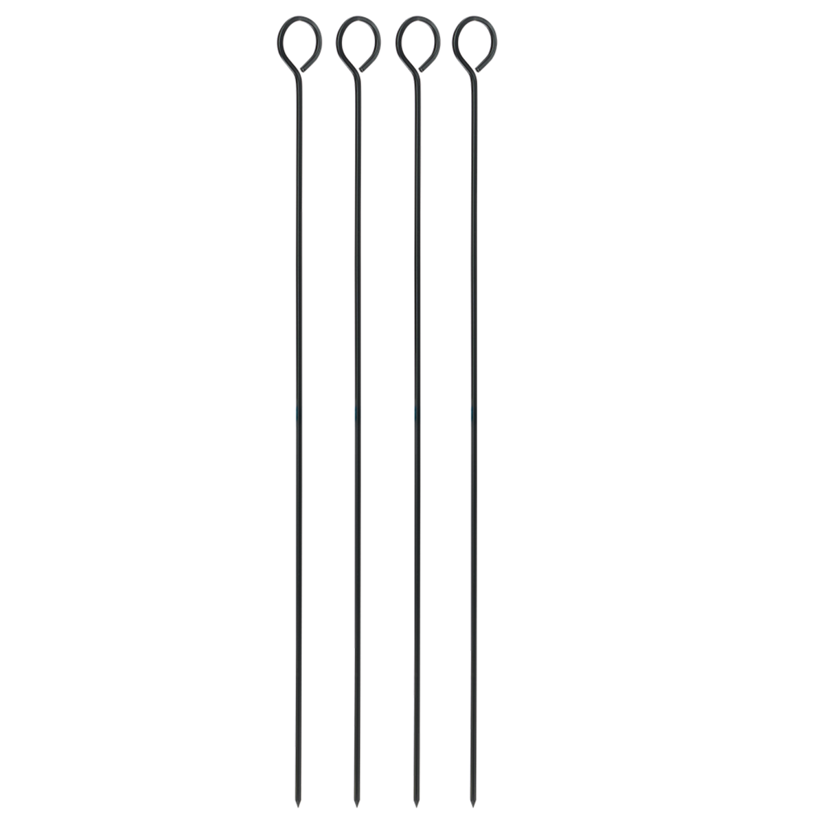 Appetito non-stick BBQ skewers, a set of four long black skewers with loop handles