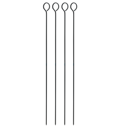 Appetito non-stick BBQ skewers, a set of four long black skewers with loop handles