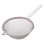 Appetito stainless steel mesh strainer, 23cm, with a long handle and a side hook