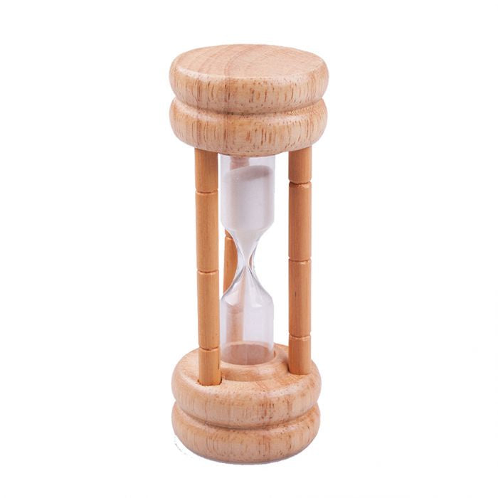 Appetito natural wood egg timer, a three minute sand timer in a beechwood frame
