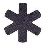Appetito pot and pan protectors, an asterisk-shaped set with a printed kitchen pattern