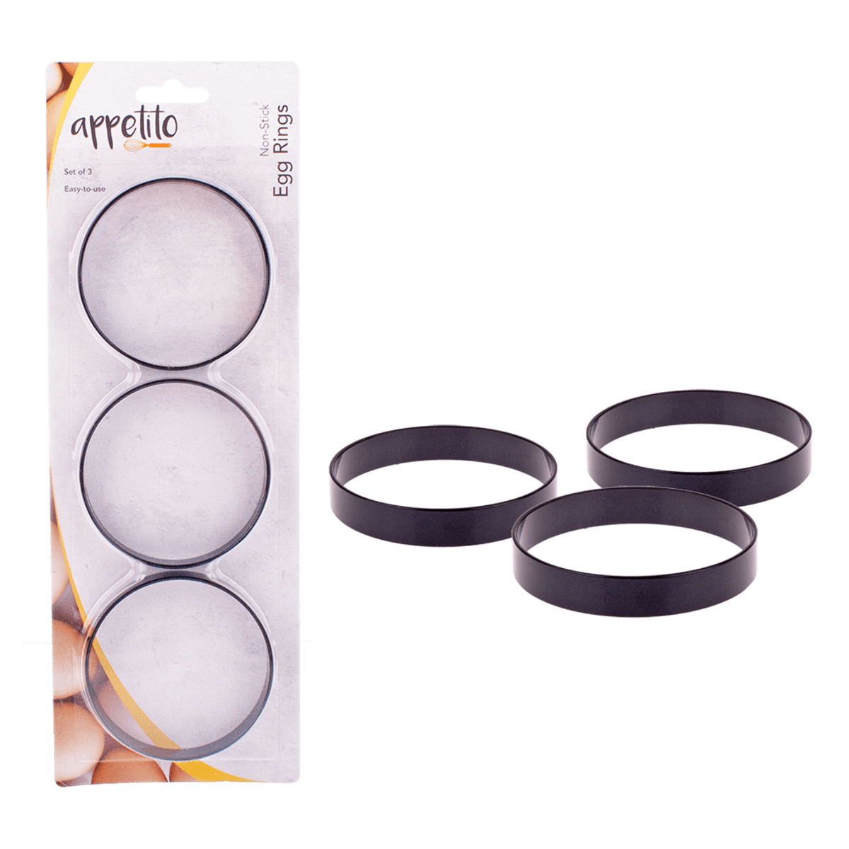 Appetito Set of 3 Non-Stick Egg Rings