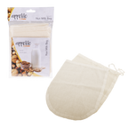Appetito nut milk bag set, a natural cotton drawstring bag shown with its retail packaging