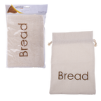 Appetito bread bag, a natural linen drawstring bag with Bread lettering, shown with a matching smaller bag