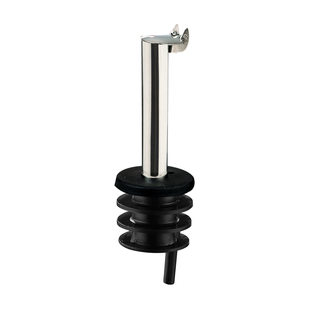 Westmark stainless steel bottle pourer with a black collar
