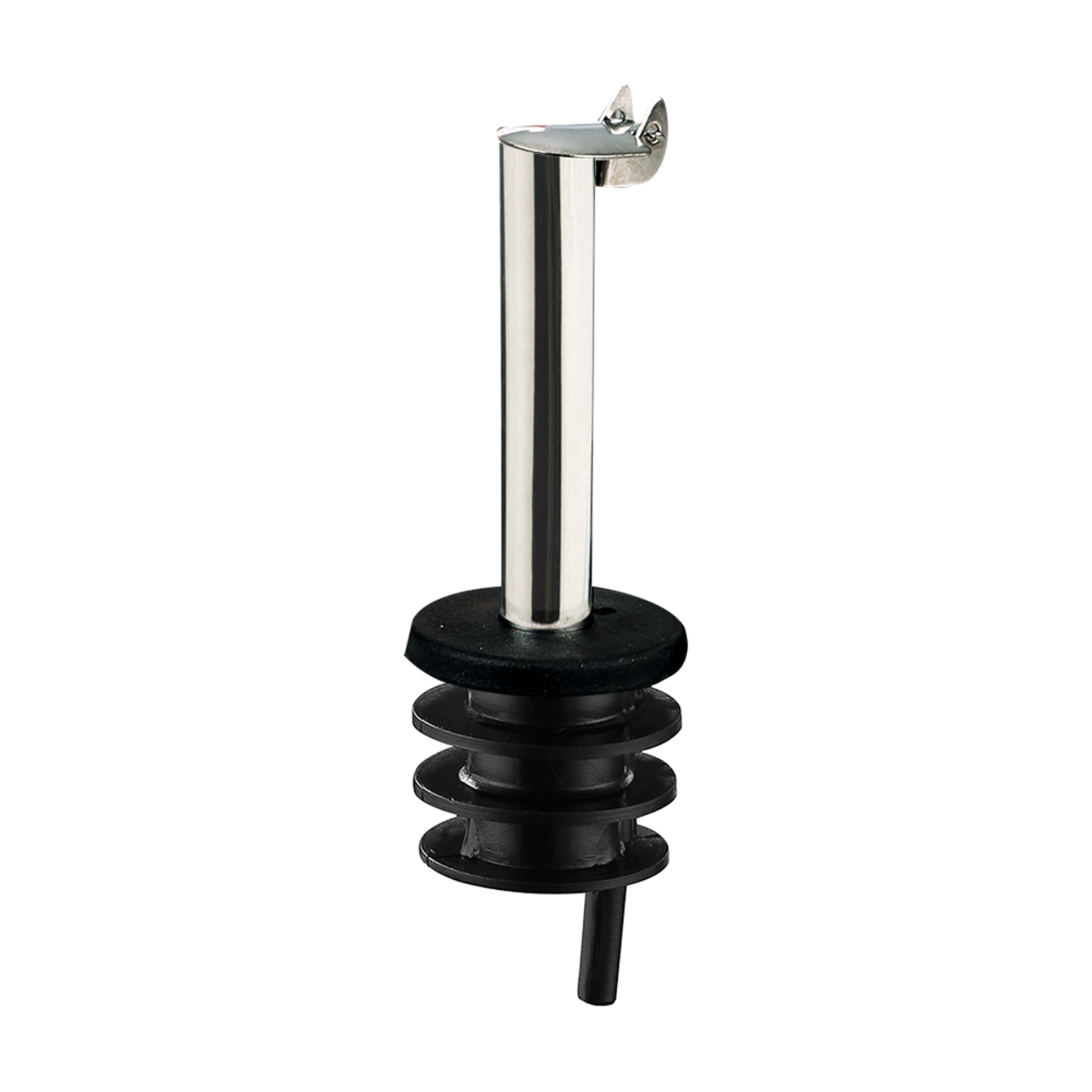 Westmark stainless steel bottle pourer with a black collar