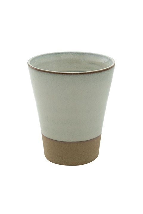 Zero Japan mug, 200ml, in natural white with a brown rim