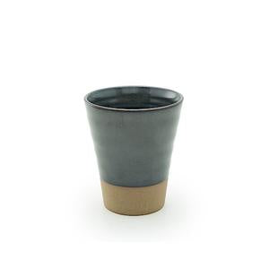 Zero Japan 200ml mug in stone grey with a glossy grey glaze and an unglazed base