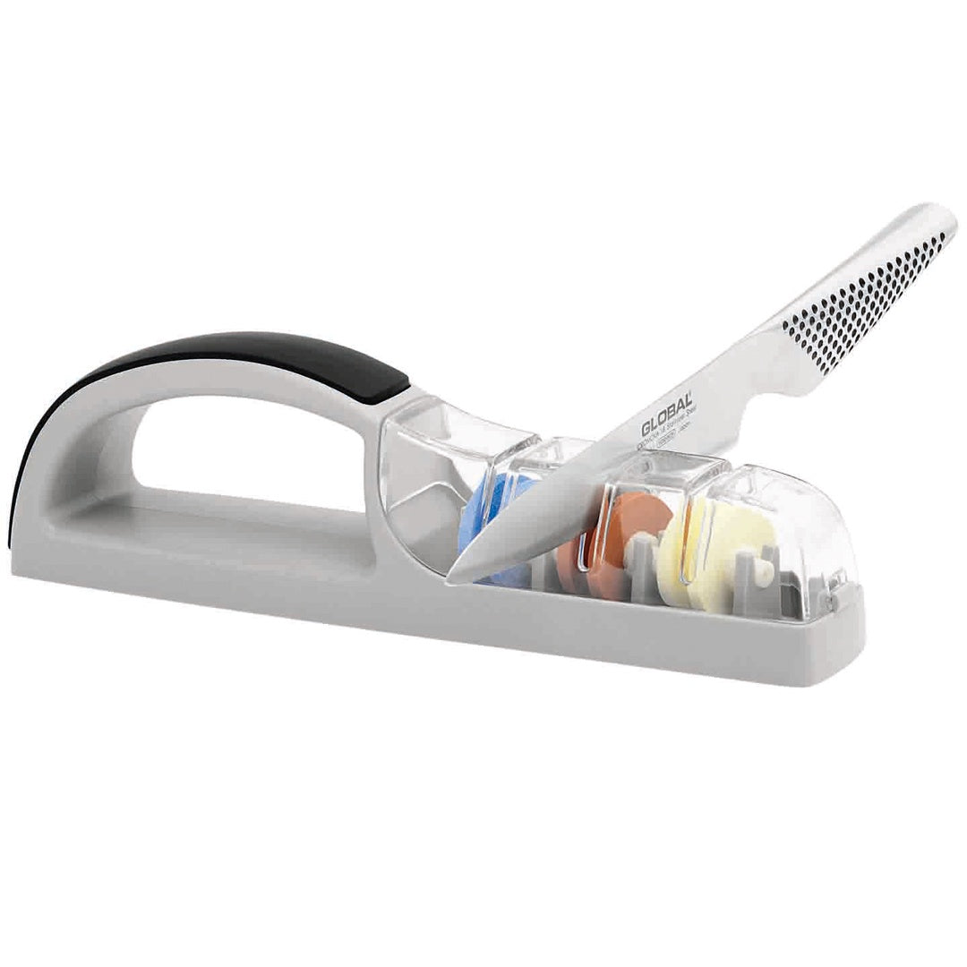 Global Minosharp 3 stage ceramic water sharpener in grey