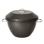 Bakemaster 2 litre pudding steamer in dark non-stick steel with a lid and two handles
