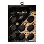 Bakemaster friand pan with nine oval cavities, shown in its packaging with friands