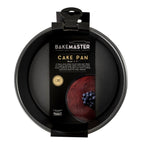 Bakemaster loose base round deep cake pan, 18x8cm, shown in its packaging