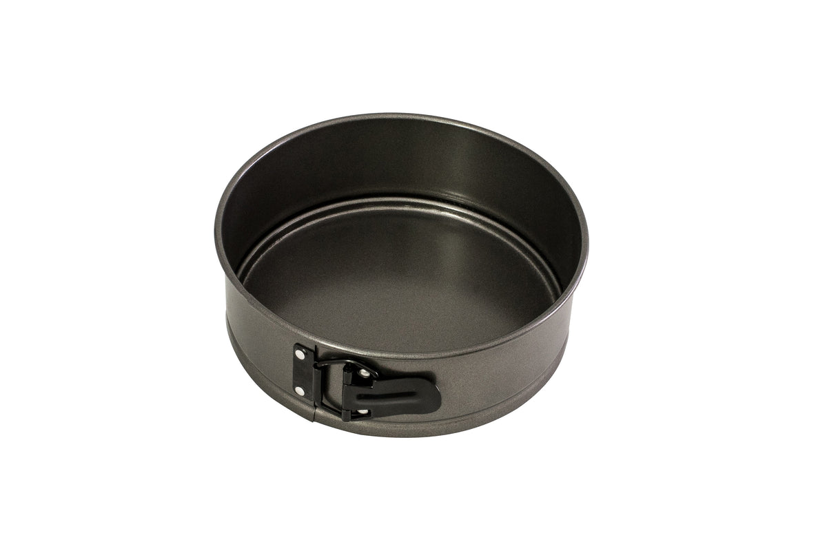 Bakemaster round springform cake pan, 20cm, in dark non-stick steel