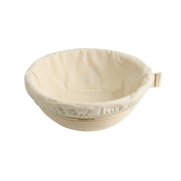 Bakermaster Round Proving Basket (with Cotton Liner)