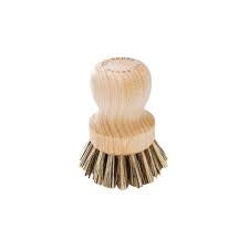 Valet brush with stiff natural bristles and a wooden handle