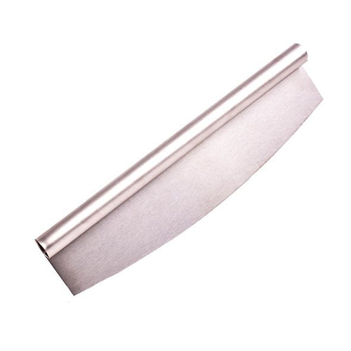 Al Dente professional pizza slicer with a curved stainless steel blade and a handle