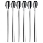 WMF Nuova long drink spoon set of six stainless steel spoons with long slim handles