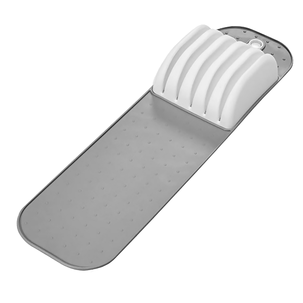 Madesmart small in-drawer knife mat in white with ridged slots