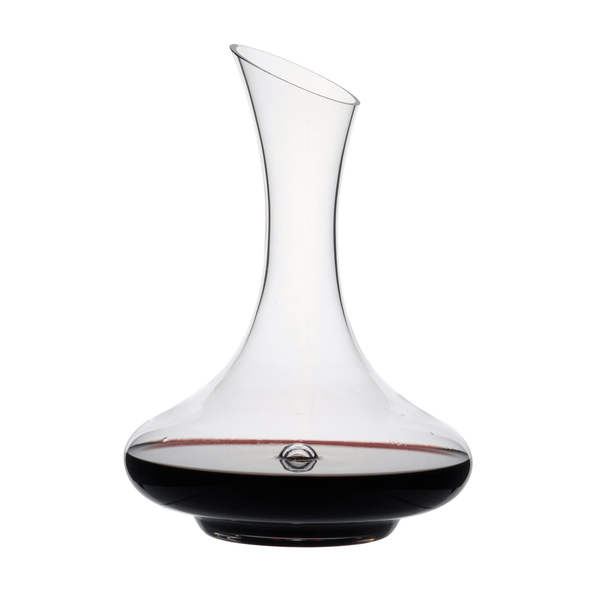 Wilkie Brothers Kinross decanter in clear glass with a wide base
