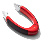 OXO Good Grips strawberry huller with a black handle and a steel scoop