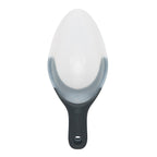 OXO Good Grips flexible scoop in white and grey with a slim handle