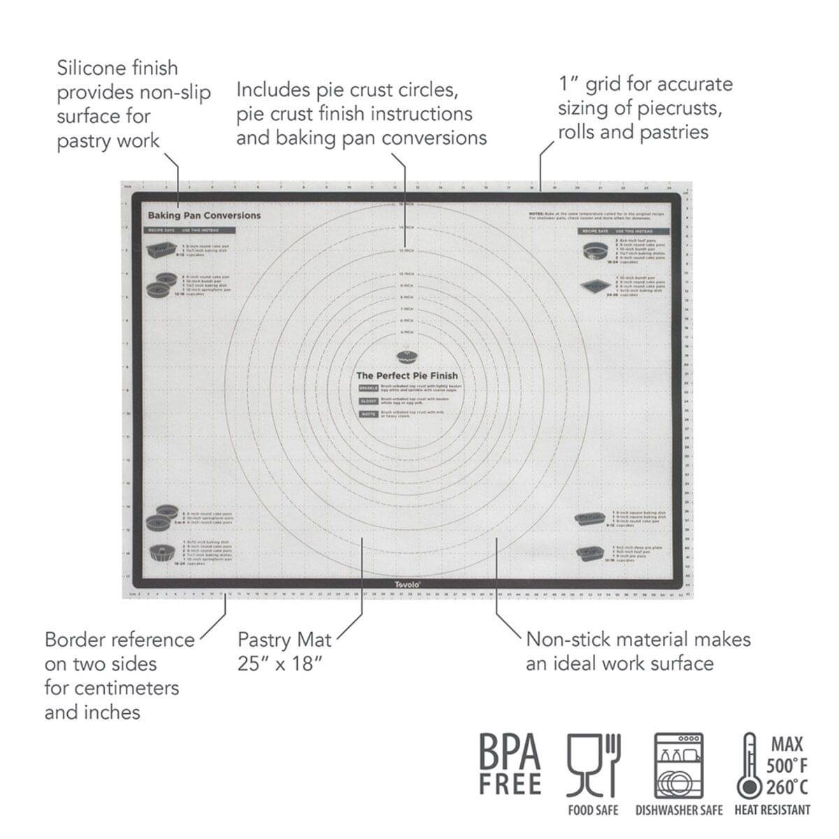 Tovolo Truebake Silicone Pastry Mat - 63.5 x 45.5cm