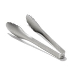 OXO steel serving tongs in polished stainless steel