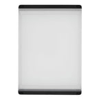 OXO Good Grips everyday cutting board in white and black with a textured non-slip edge
